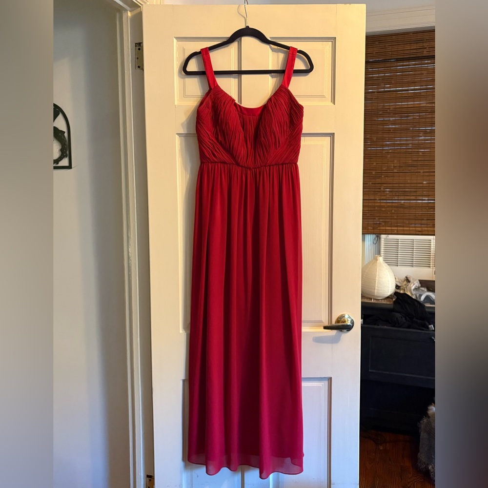 Donna Morgan Vibrant Red Maxi Cocktail Dress